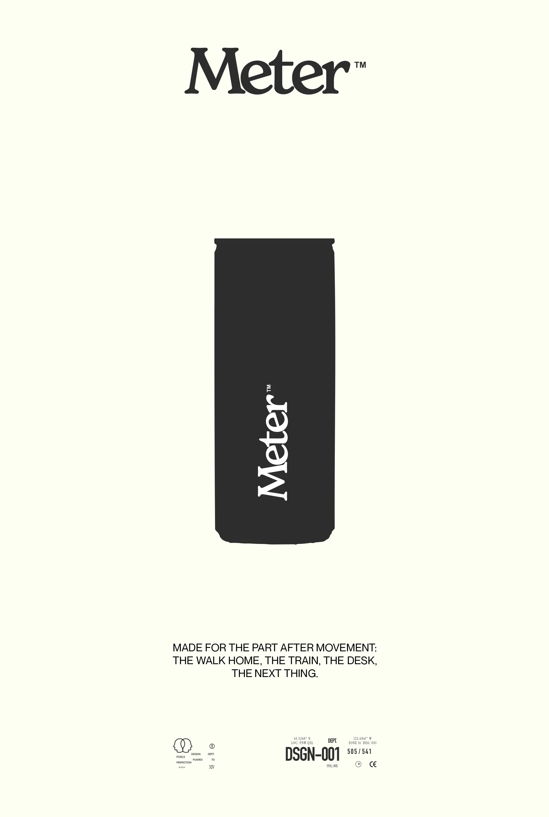 Meter poster with the can on cream
